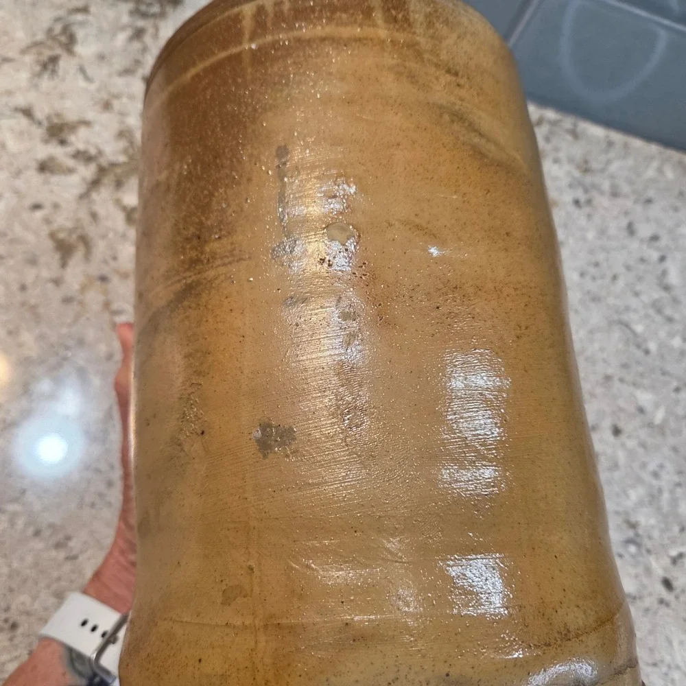 Vintage Studio Pottery Stoneware Vase Large Salt Glaze Brown Earthy Rustic Jug